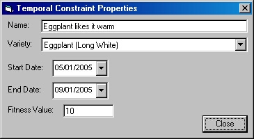 Land Design Evolver Temporal Constraint